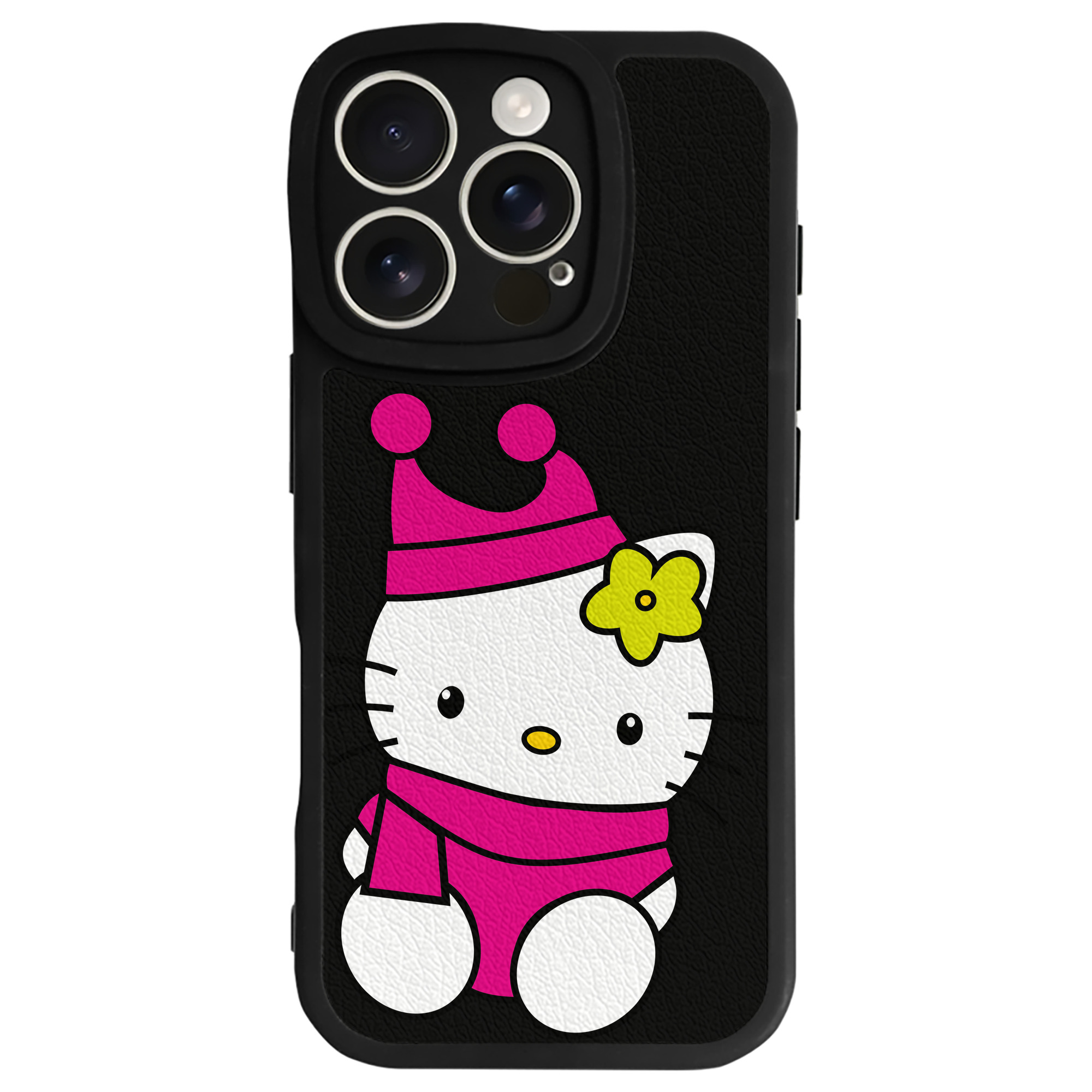 （画像用） Hello Kitty ハローキティ 【iPhone 16シリーズ対応】シリコンスマホケース（レザー調） 材質：シリコン